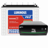 LUMINOUS Zelio M1600-1400VA Pure SineWave Inverter+Redcharge RC 18000Pro 150Ah Tall Tubular Battery